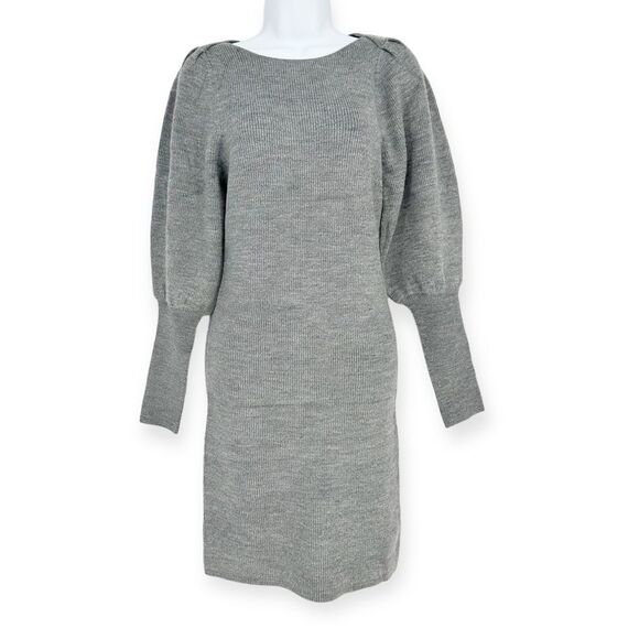 FRENCH CONNECTION NWT Vhari Babysoft Rib Sweater Dress Mid-Grey Melange- M 90s - Picture 3 of 9